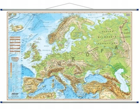 EUROPA MAPA ŚCIENNA FIZYCZNA GEOGRAFICZNA Eko Graf