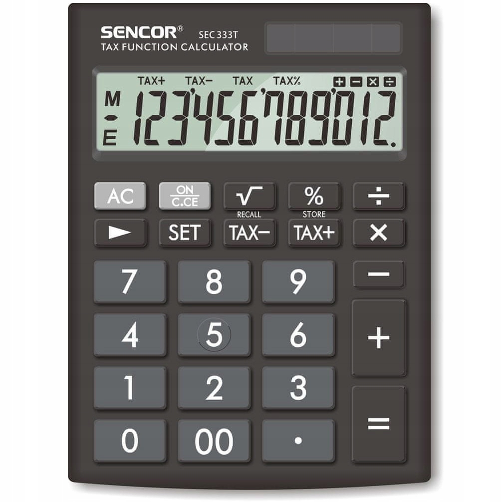 Sencor kalkulator biurowy szkolny 12cyfr LCD solar