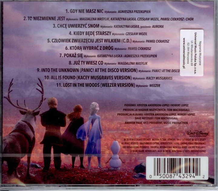 Купить FROZEN 2 [CD] Музыка из фильма САУНДТРЕК: отзывы, фото, характеристики в интерне-магазине Aredi.ru