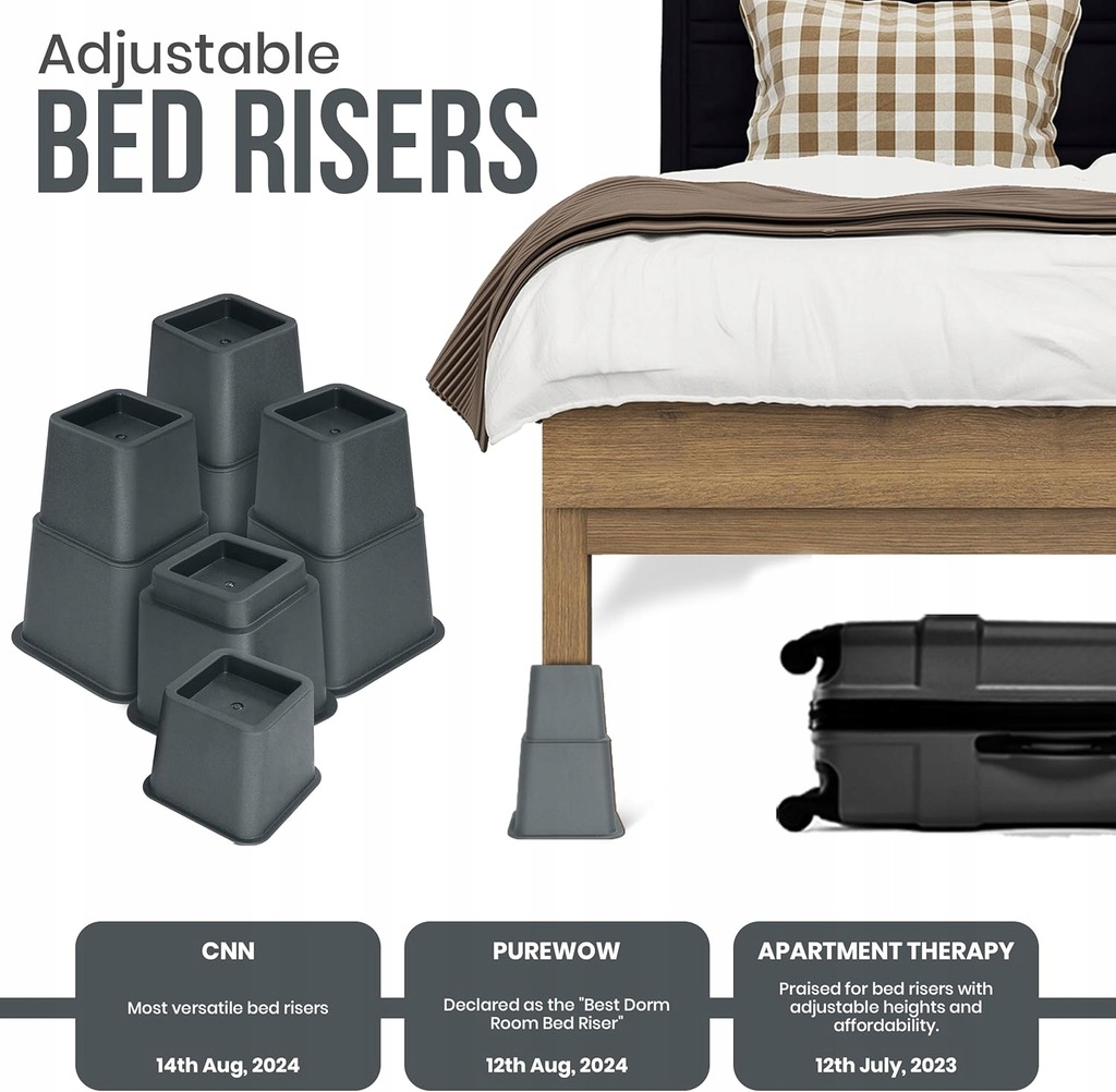 Utopia Bedding 8 sztuk regulowanych nóżki meblowych O150