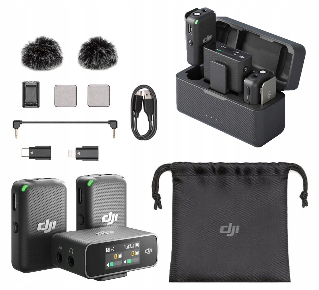 DJI MIC 2x TX + RX USB-C/JACK 3.5/LIGHTNING + ETUI