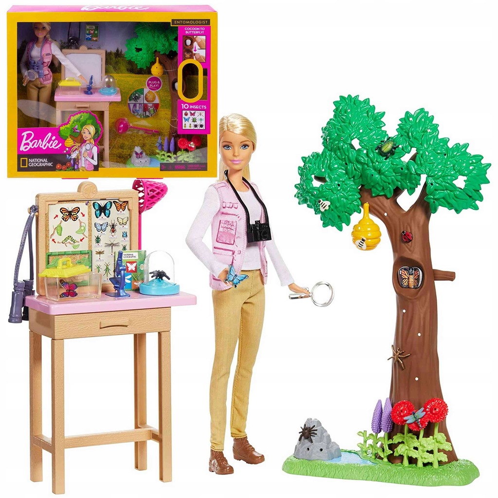 Mattel Barbie zestaw lalka badaczka owadów akcesor