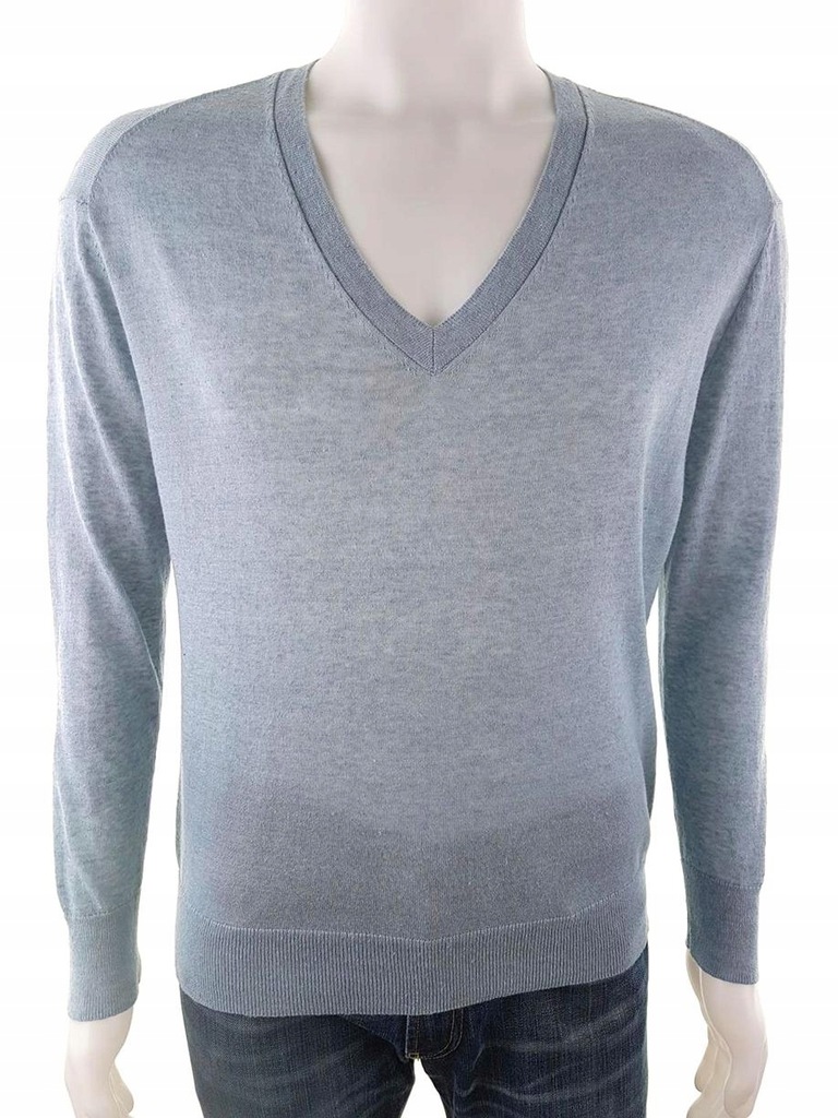 Gap rozmiar S Sweter v-neck len morski błękit