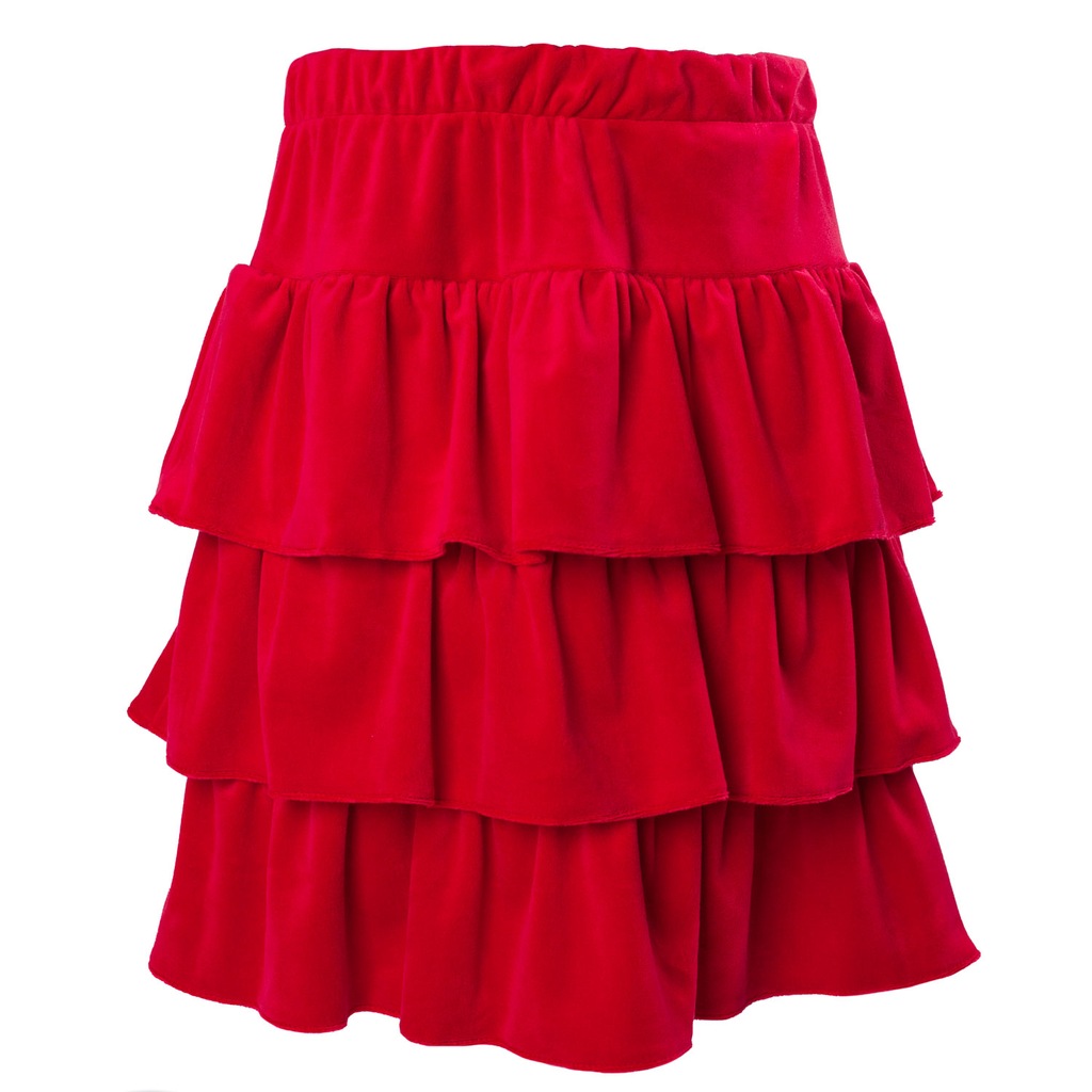 Czerwona spódniczka dla dziewczynki welurowa 128