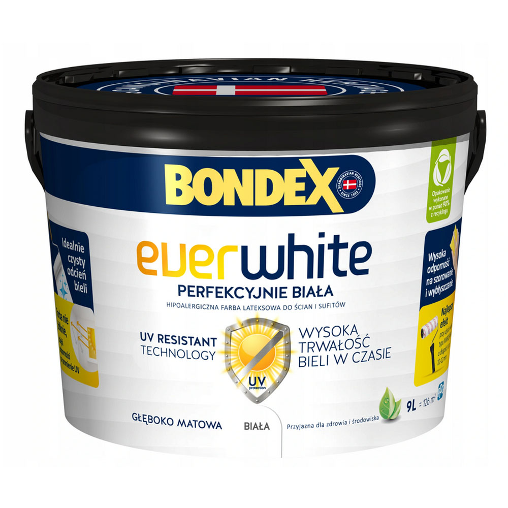 Bondex EVER WHITE farba lateksowa ścian biała 9l - 11913884639 ...