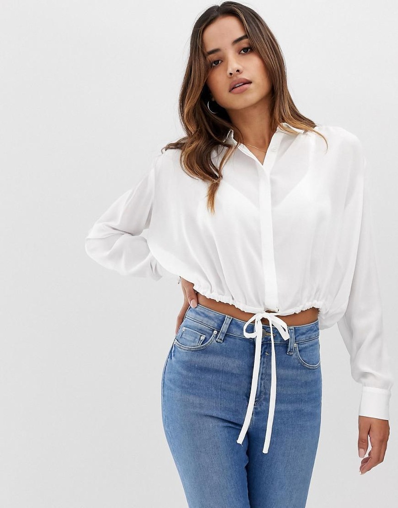 ASOS DESIGN__XDI KOSZULA WIĄZANA NA DŁUGI RĘKAW__L