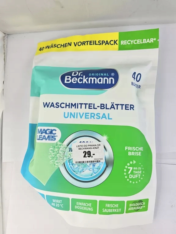LISTKI DO PRANIA DR BECKMANN 40SZT UNIVERSALNE