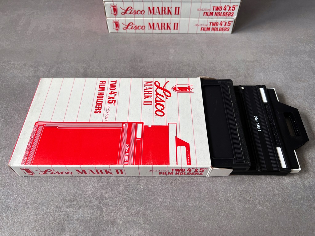 Wielki format, kaseta 4x5 Lisco Mark II BOX 2szt NOWE