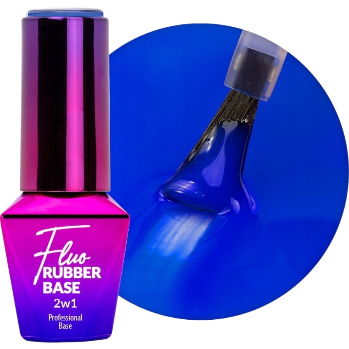 Baza Hybrydowa Kauczukowa MOLLYLAC 10g 2w1 Fluo Rubber Base Bora Bora