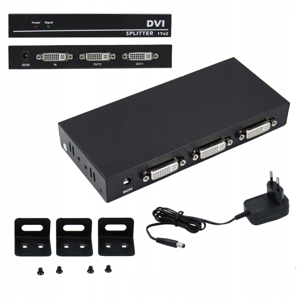 MONITOR DVI SPLITTER, ROZGAŁĘŹNIK 2-PORTS