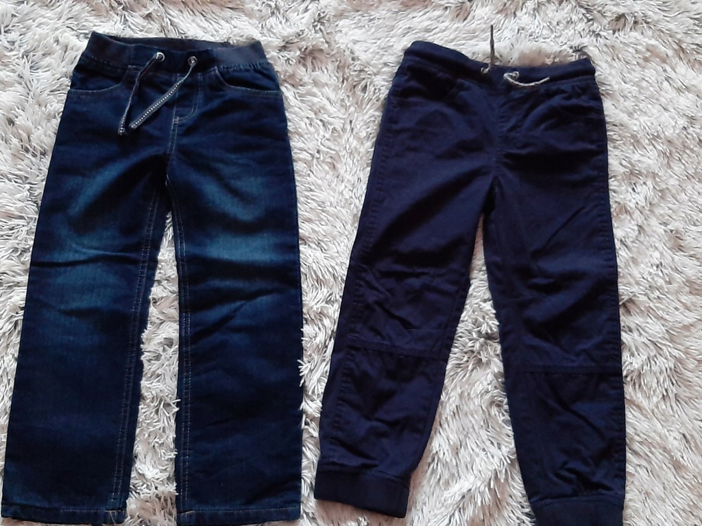 Spodnie z podszewką 116 granatowe jeans lupilu