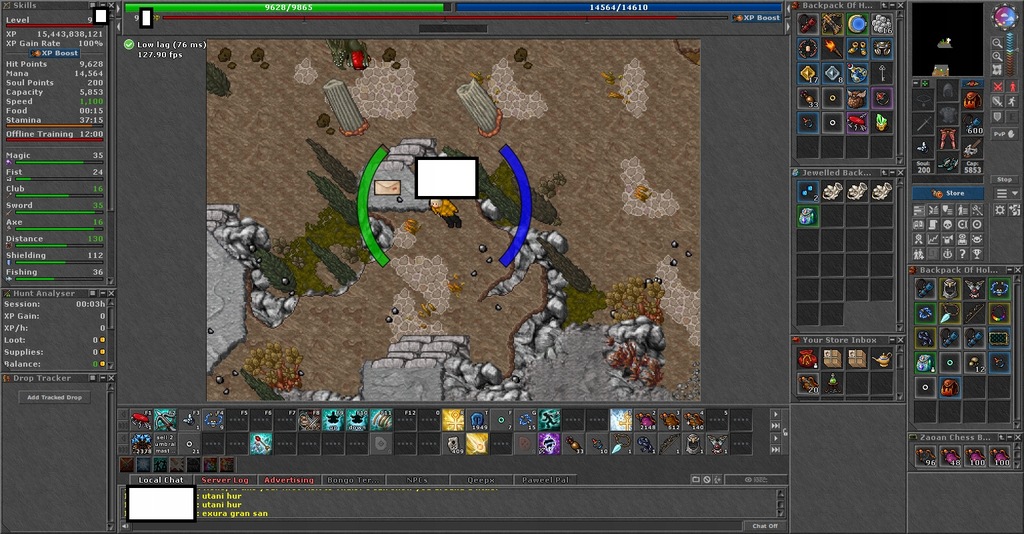 Tibia 980~ RP Retro Open Pvp 36 mlvl 127/112 rkey