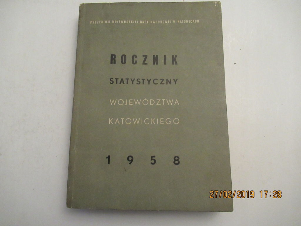 ROCZNIK STATYSTYCZNY WOJ.KATOWICKIEGO 1958r