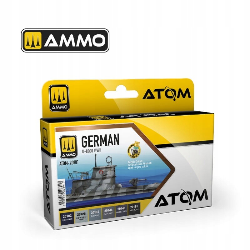 AMMO 20801 ATOM German U-BOOT WWII Colors Set [PAINT SET]