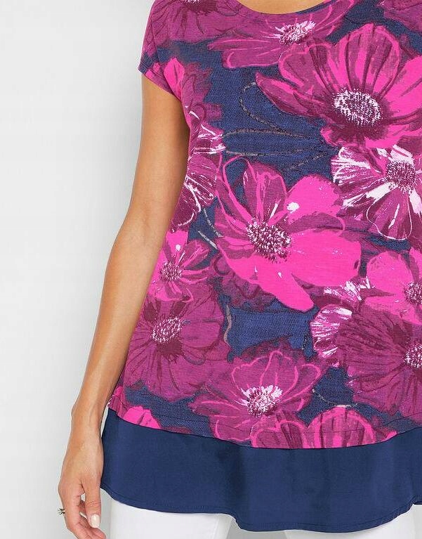 44/46 SZYFONOWA BLUZKA W KWIATY hwp