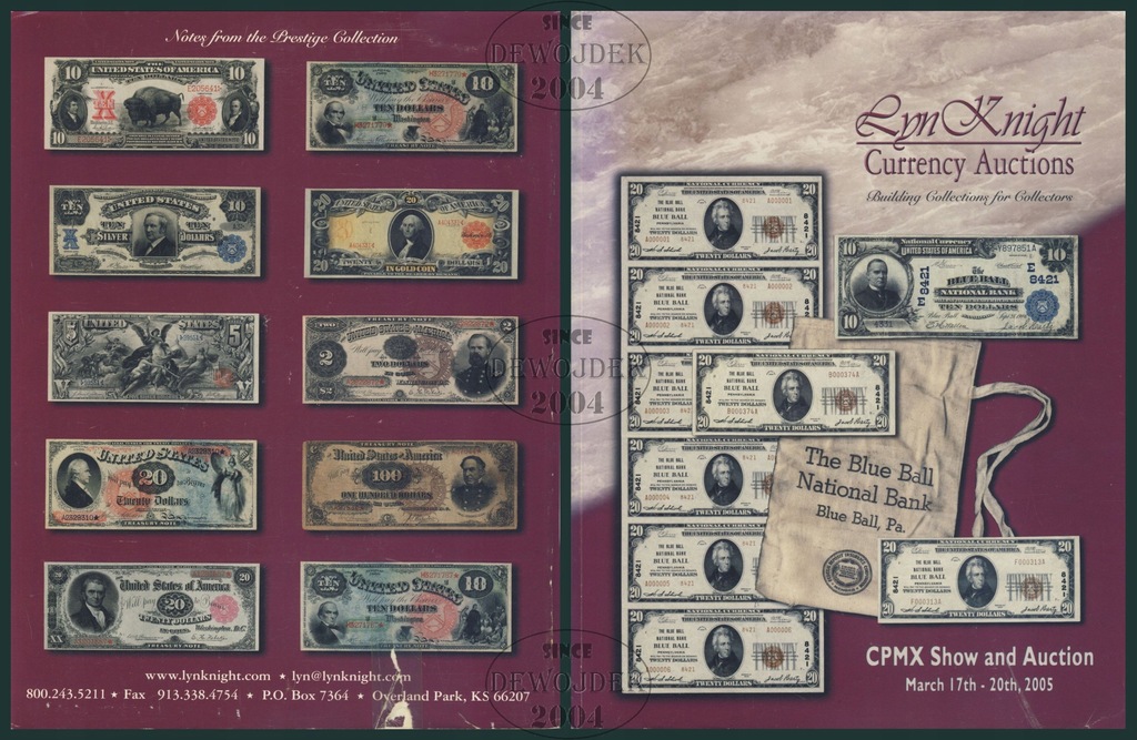 KKT - KATALOG AUKCYJNY # BANKNOTY USA # LYN KNIGHT 2005 # CHICAGO