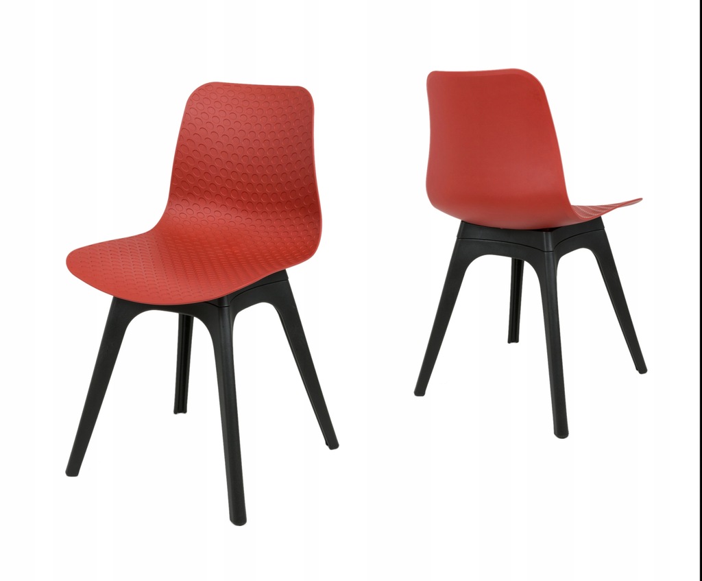 Czerwone krzesło do biura sali KR061 C czarne nogi