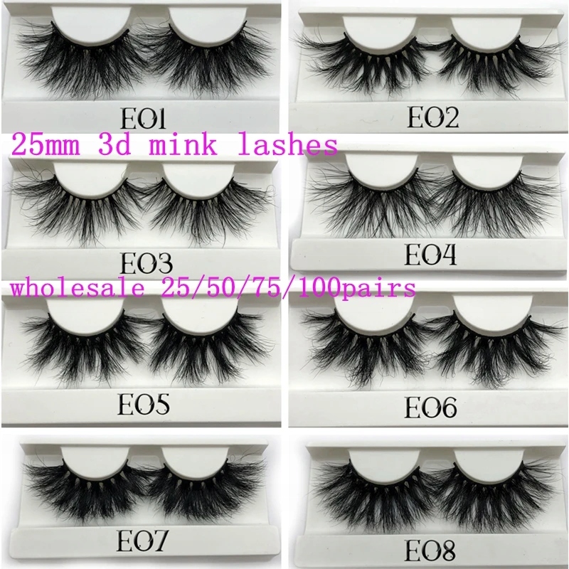 Mikiwi 25mm Mink False Eyelashes 25/50/75/100 pc W