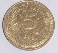5 centymów - moneta - Francja - centimes - Republique Francaise - 1986 rok