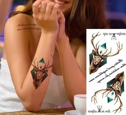 Tatuaże tymczasowe jelenie trójkąt kolor