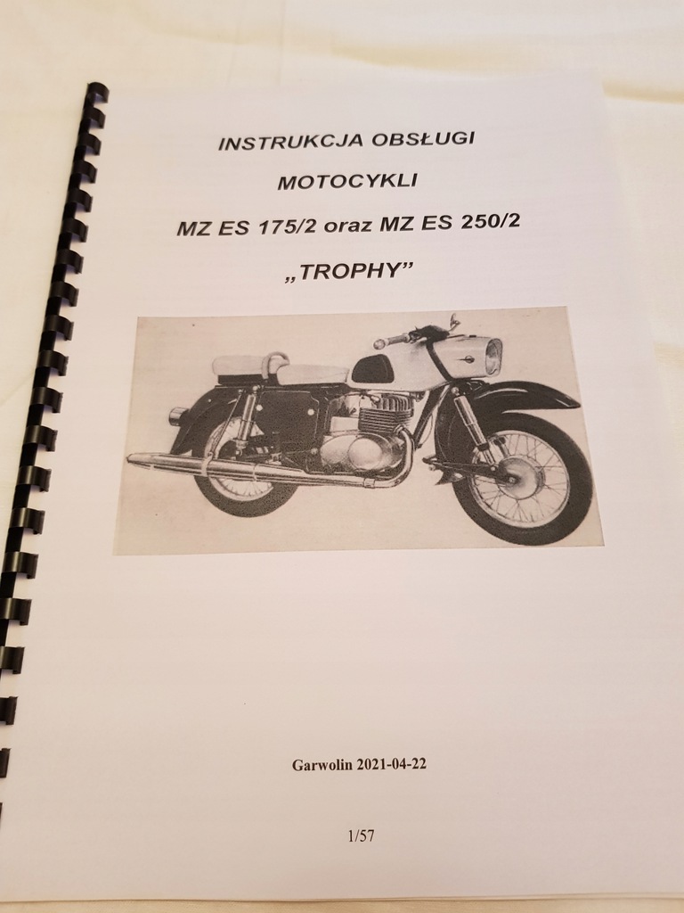 Instrukcja obsługi MZ TROPHY ES250 katalog schemat