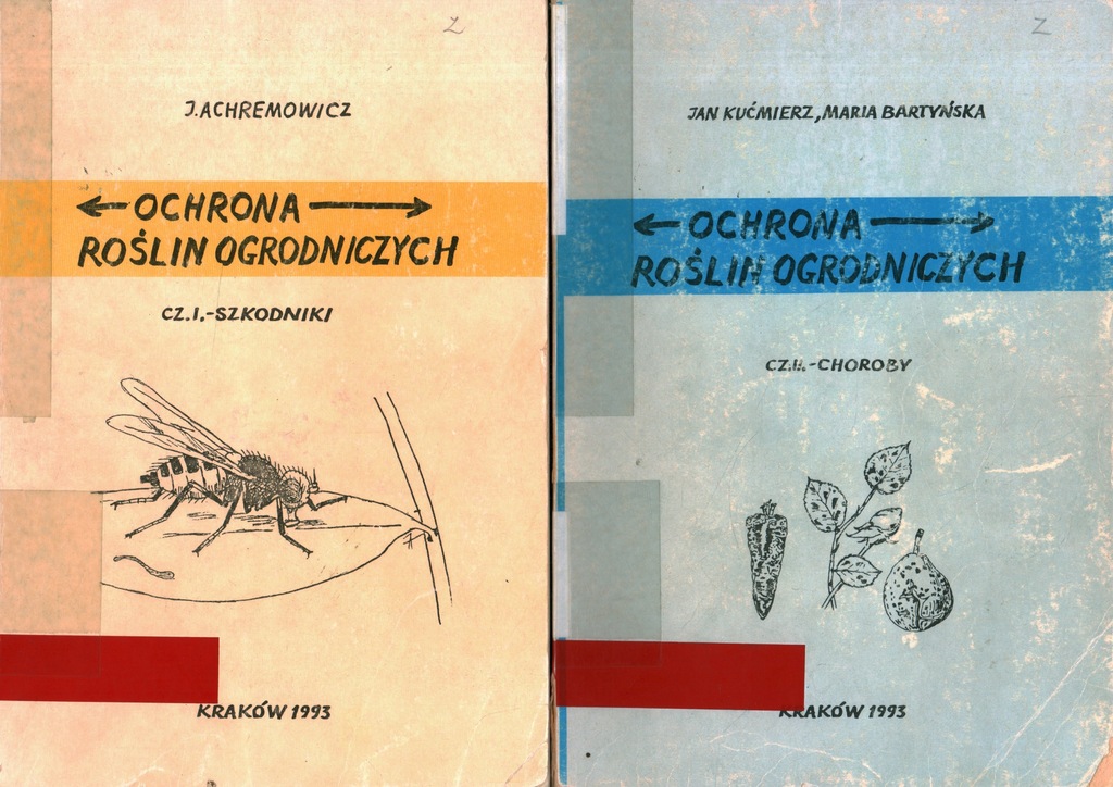 OCHRONA ROŚLIN OGRODNICZYCH 1 + 2: SZKODNIKI, CHOROBY - J. ACHREMOWICZ