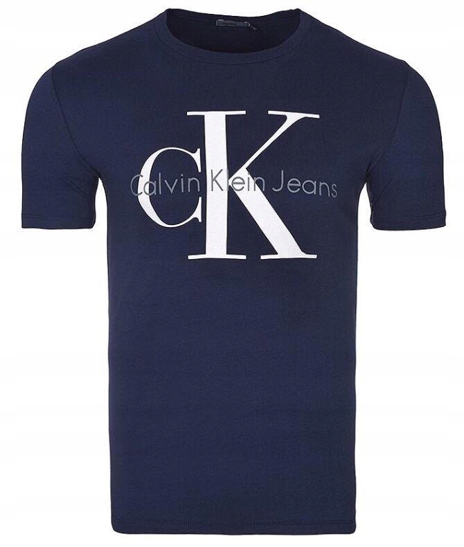 T-SHIRT KOSZULKA CALVIN KLEIN CK GRANATOWA r.L