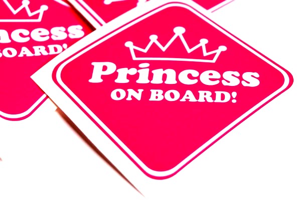 NAKLEJKA - Princess on board - 7cm stickerbomb
