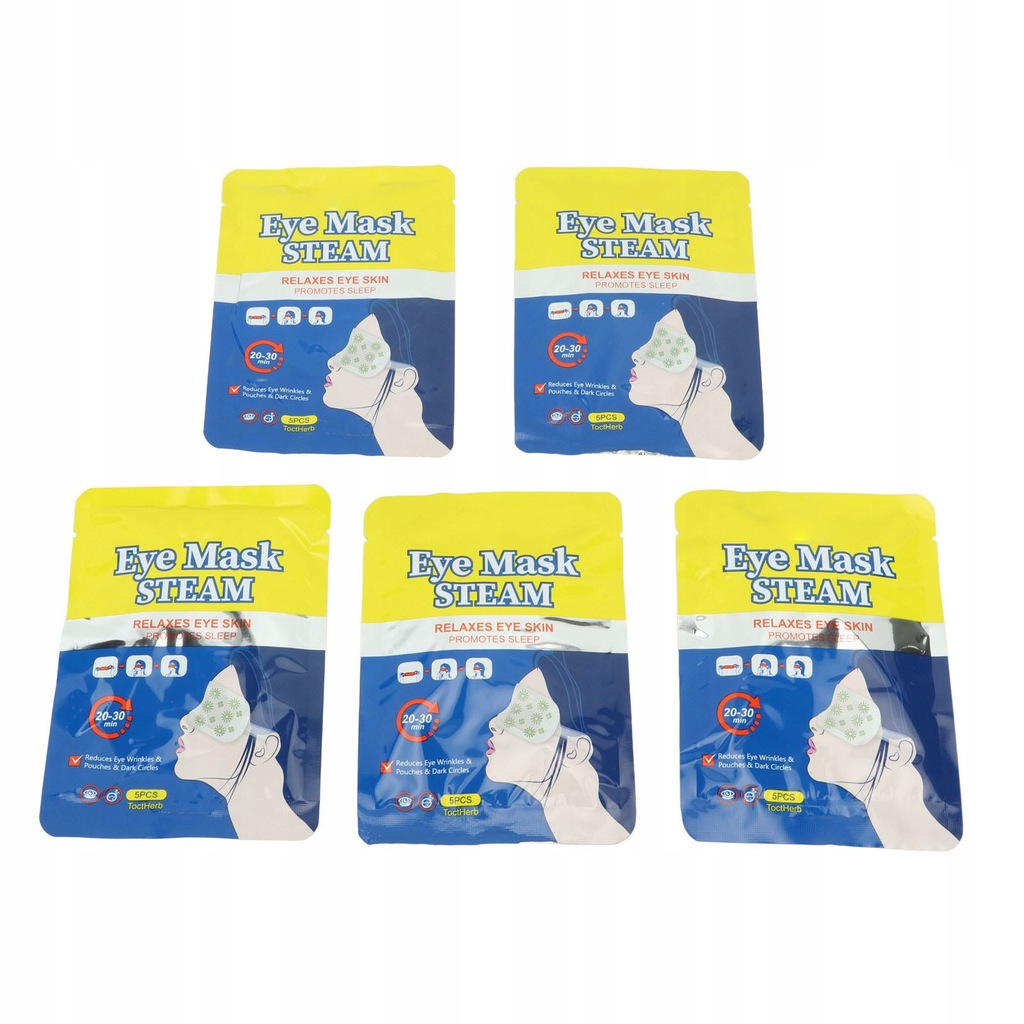 5pcs Disposable Steam Eye Patch Relieve Fatigue