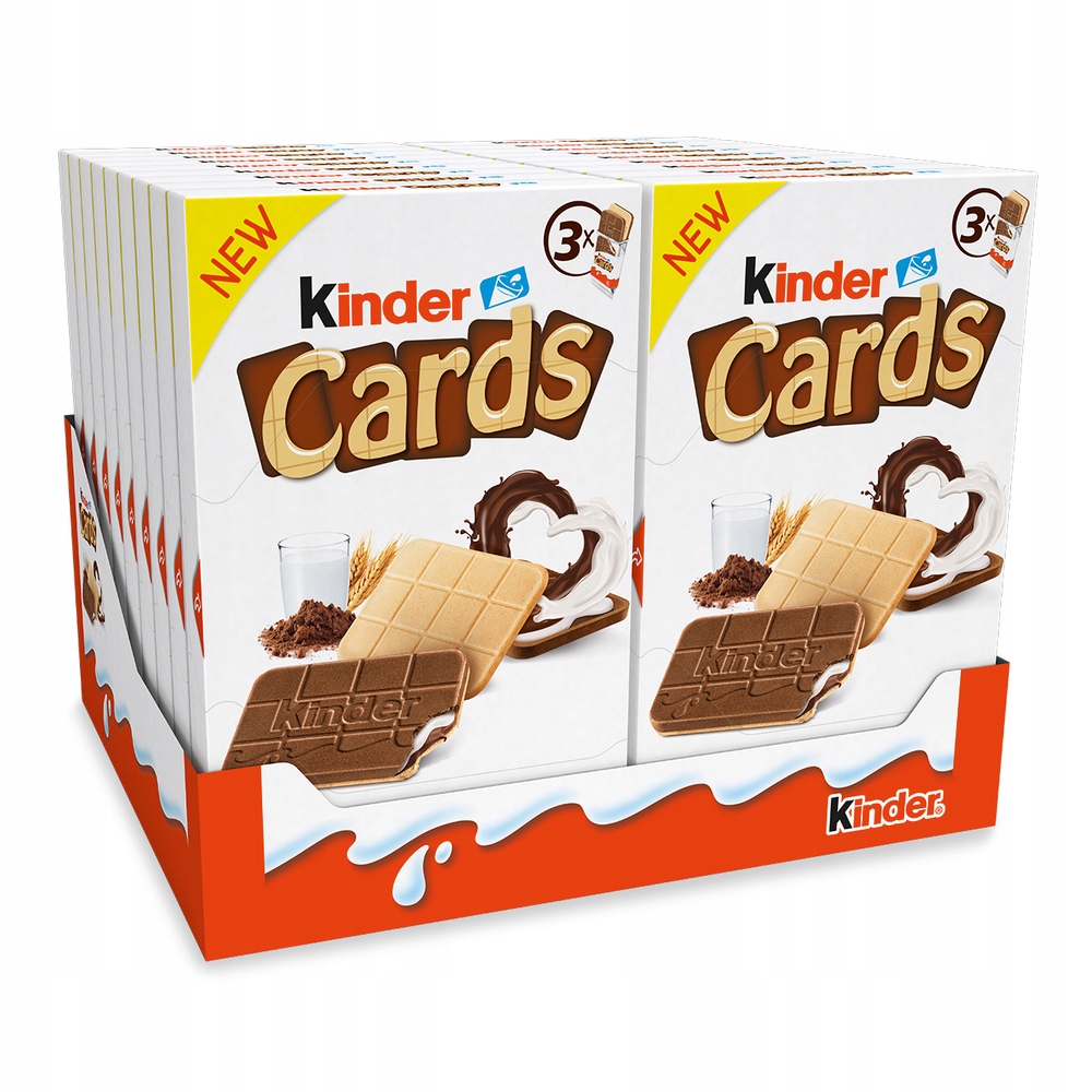 18x 77g KINDER Cards ciastka KARTON + wafle