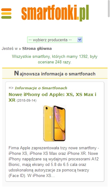 Smartfonki.pl sprzedam serwis z ocenami smartfonów