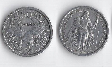 NOWA KALEDONIA 1949 50 CENTIMES