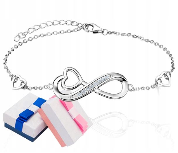 BRANSOLETKA SREBRNA NA NOGĘ STOPĘ KOSTKĘ SERCE 925