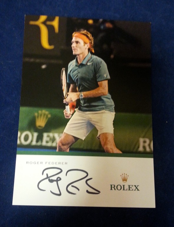 Roger Federer - kartka z podpisem
