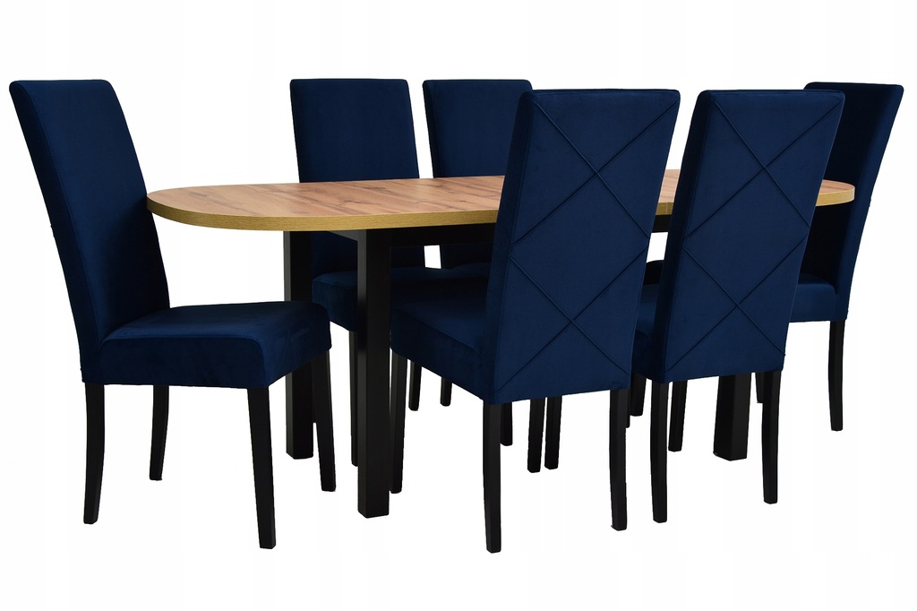Stół 80x160/200 owalny + 6 krzeseł K-2 fotelowych