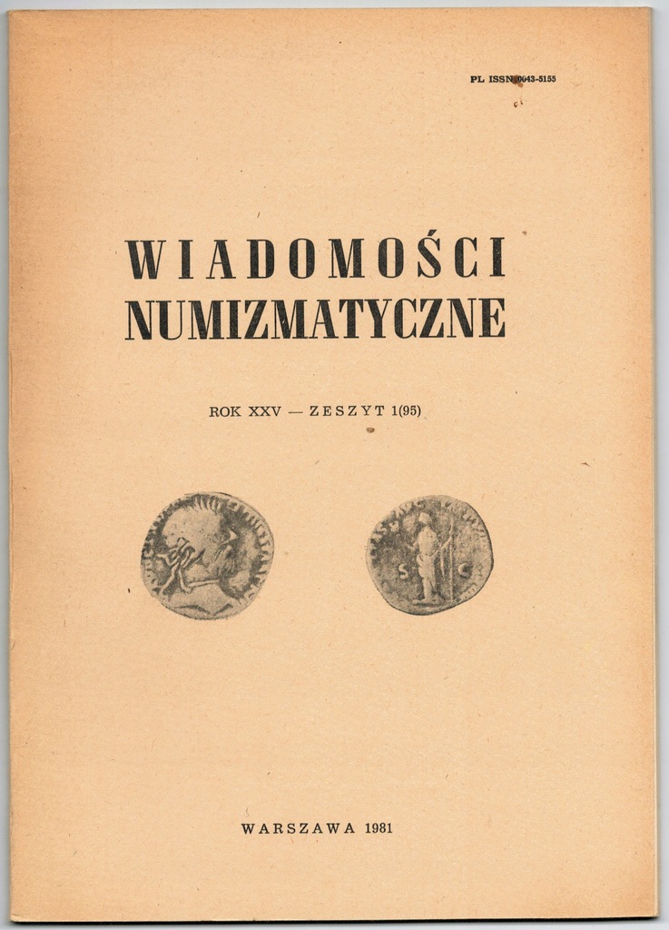 Wiadomości numizmatyczne Rok XXV Zeszyt 1 (95)