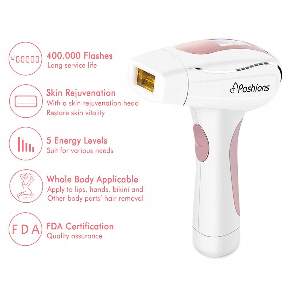 DEPILATOR LASEROWY IPL Poshions 400000 2w1 lcd 7692751769 oficjalne