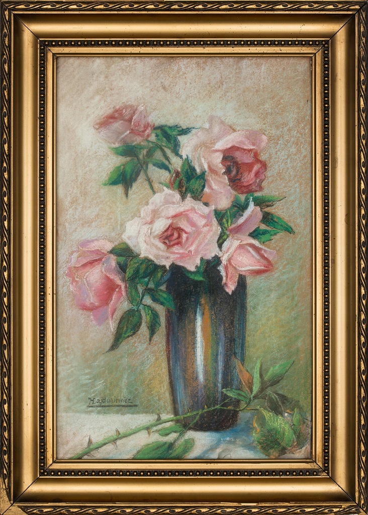 M. L. HAJDUKIEWICZ (1886-1946) 'Róże w wazonie'
