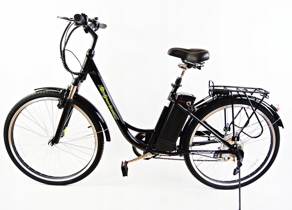 ROWER ELEKTRYCZNY 26 MIEJSKI DAMSKI CZARNY ŁABĘDŹ 7899725261