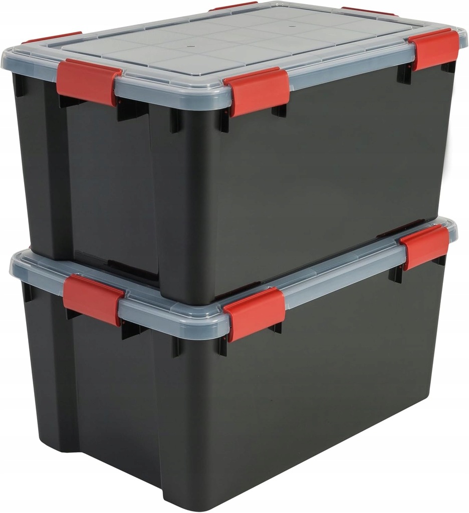 Pudełka plastikowe Iris Ohyama 137063 czarne 50 l 2 szt. J171