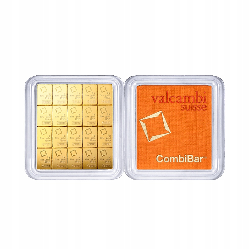 Złota sztabka 20 x 1 g CombiBar Au 999.9 Valcambi