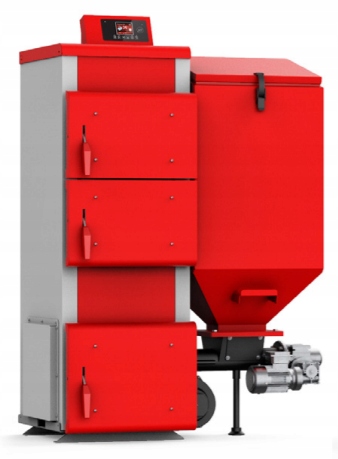 Piec Heiztechnik stalowy na ekogroszek 20 kW lewy