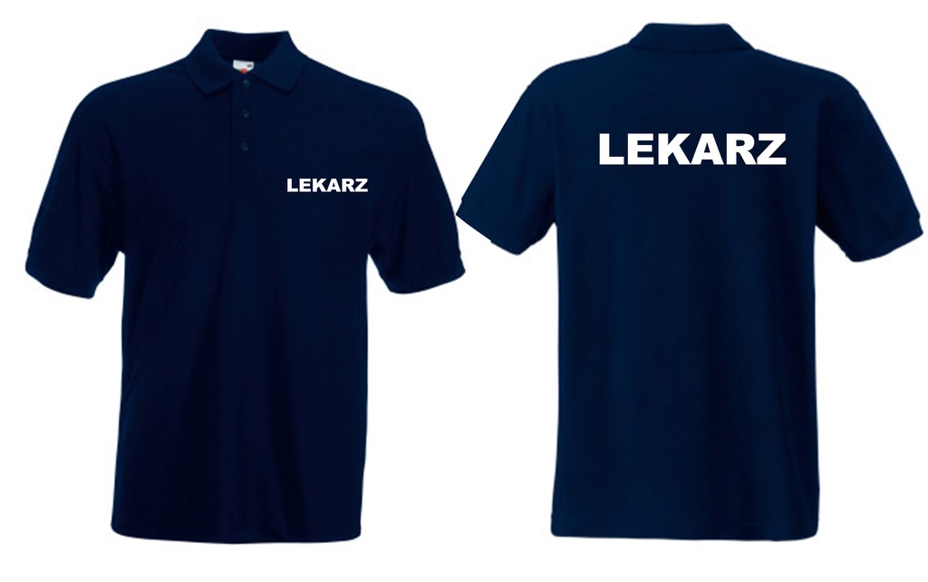 Koszulka LEKARZ medyczna męska polo granatowa XL