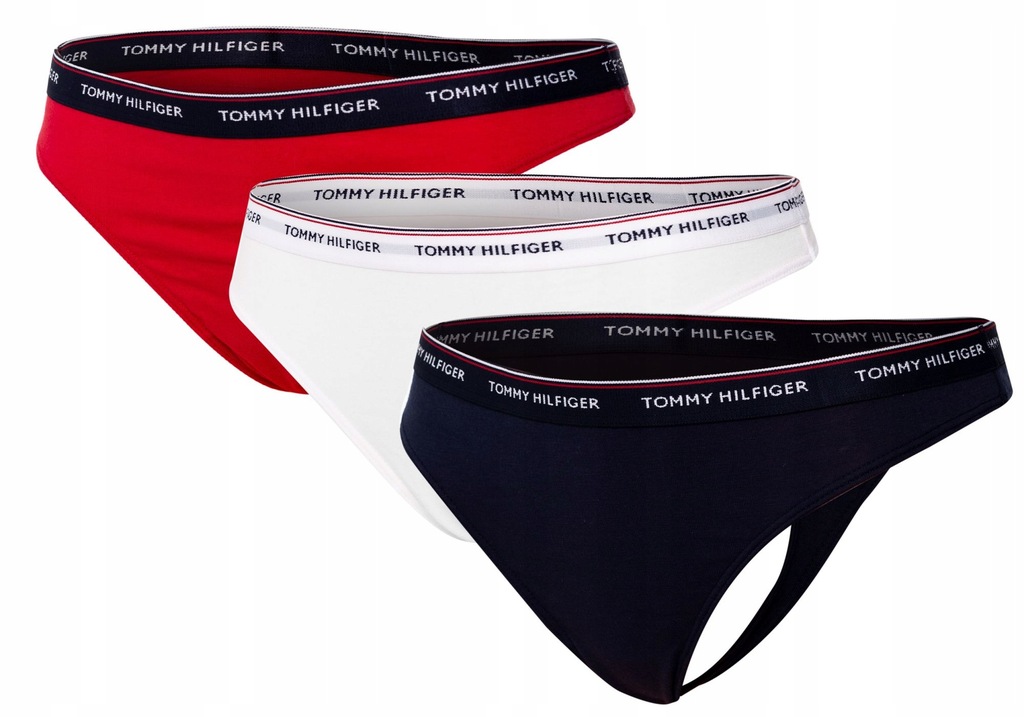 TOMMY HILFIGER MAJTKI STRINGI DAMSKIE 3 PARY R: L