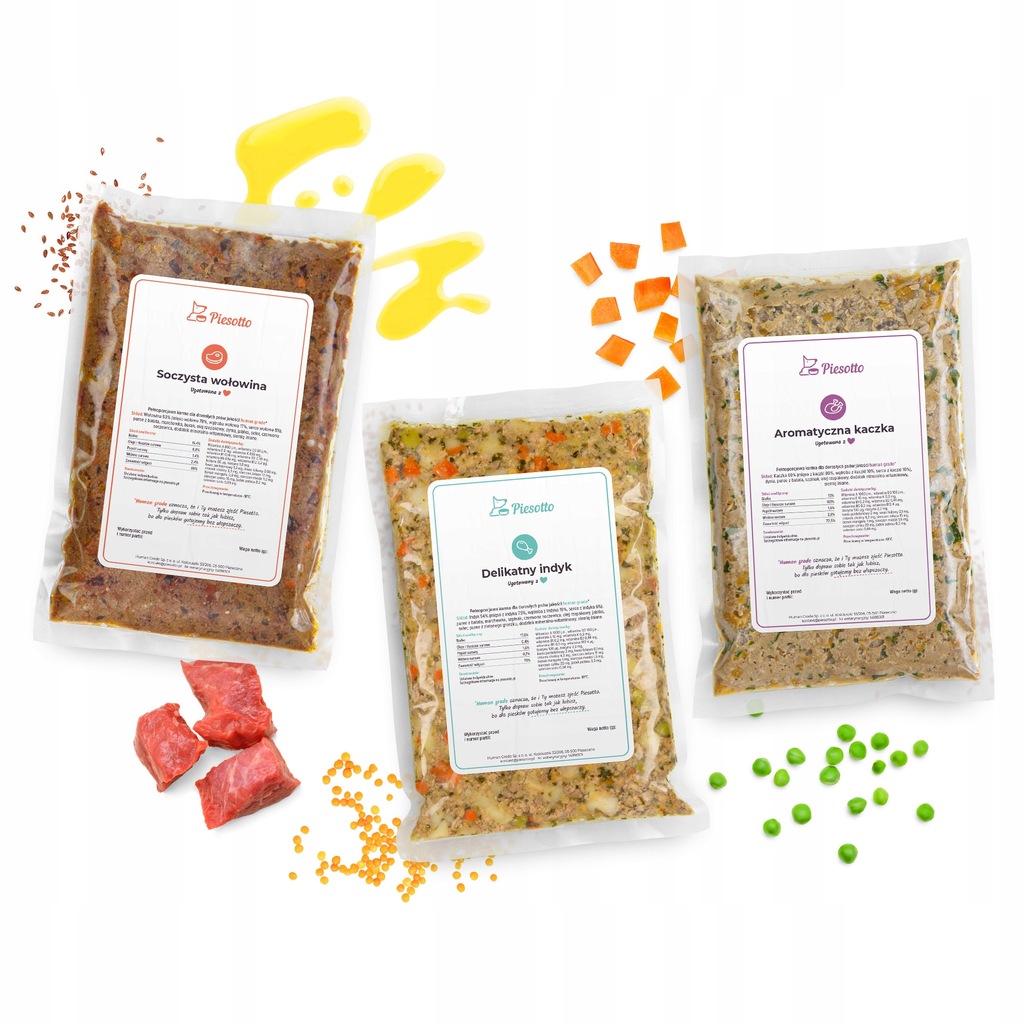 Piesotto 4x700g MIX SMAKÓW | Świeża karma dla psa