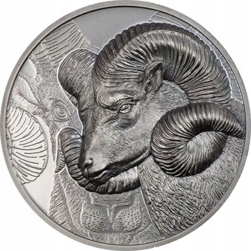 Mongolia Magnificient Argali Black proof moneta