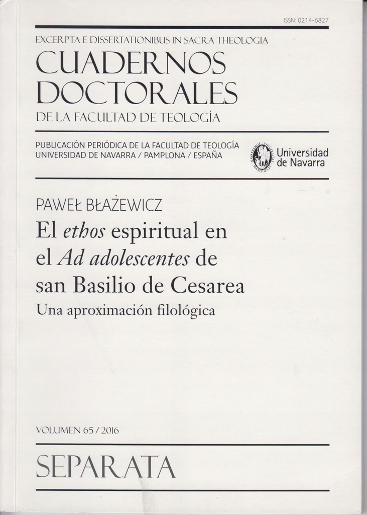 ethos espititual en el Ad adolescentes de Basilio