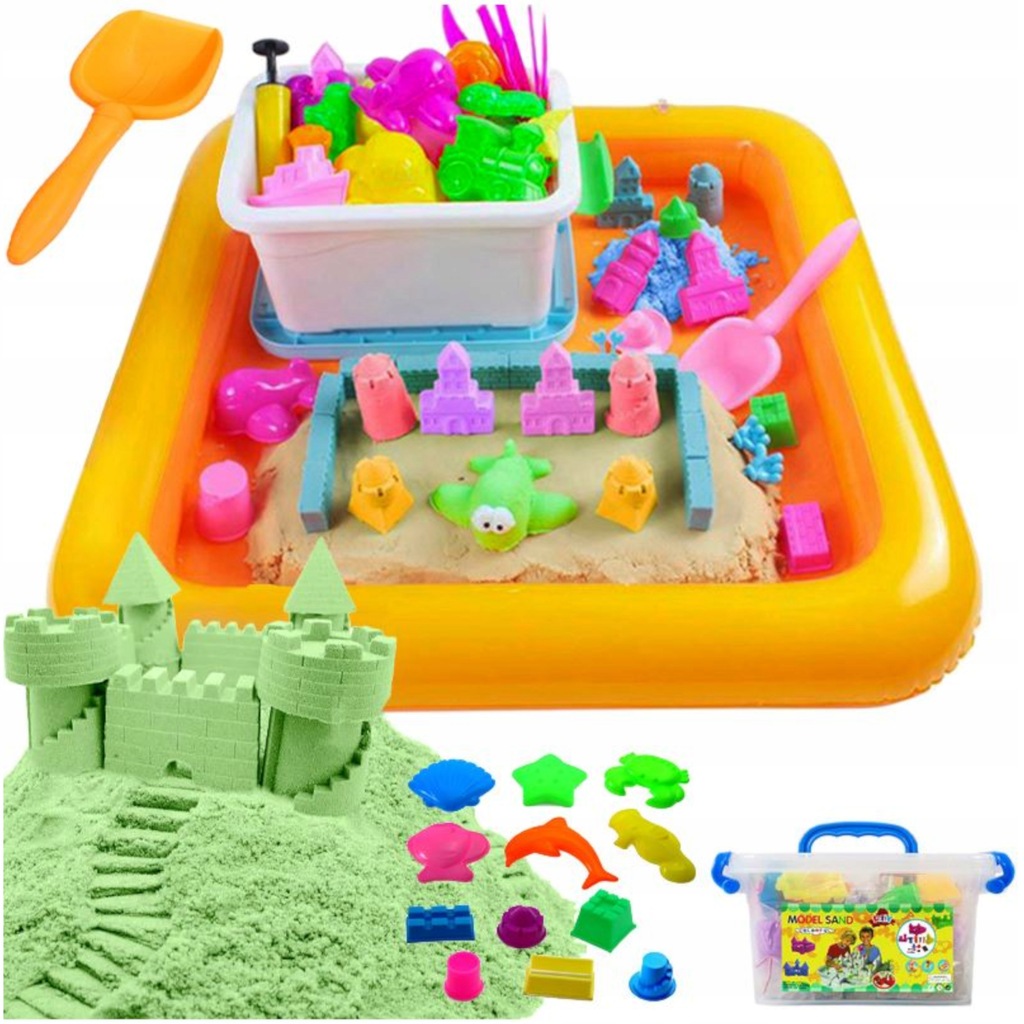 Купить КИНЕТИЧЕСКИЙ ПЕСОК 3кг + ФОРМЫ ДЛЯ БАССЕЙНА НАБОР ШПАТЕЛЕЙ ...