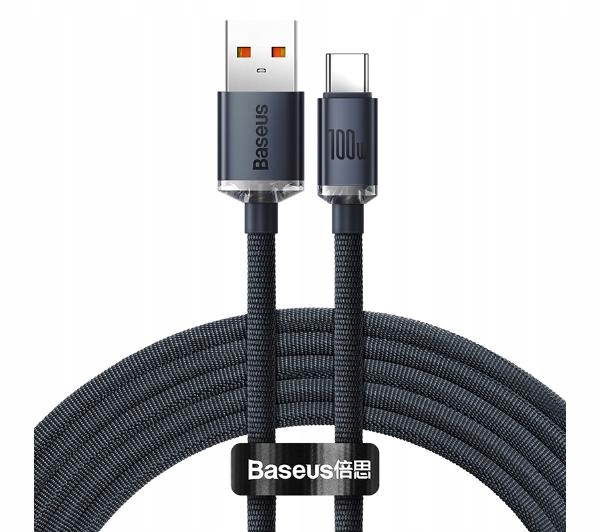 Kabel przewód Baseus USB - USB-C Crystal 100W 1.2m