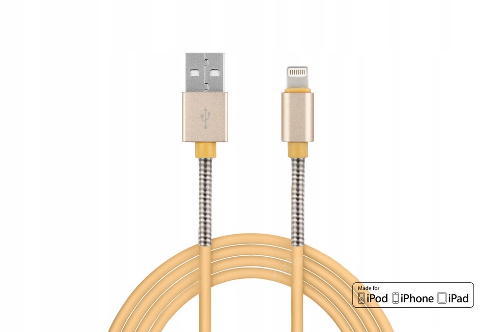 WZMACNIANY KABEL USB Lightning iPhone iPad 2,4A 1M